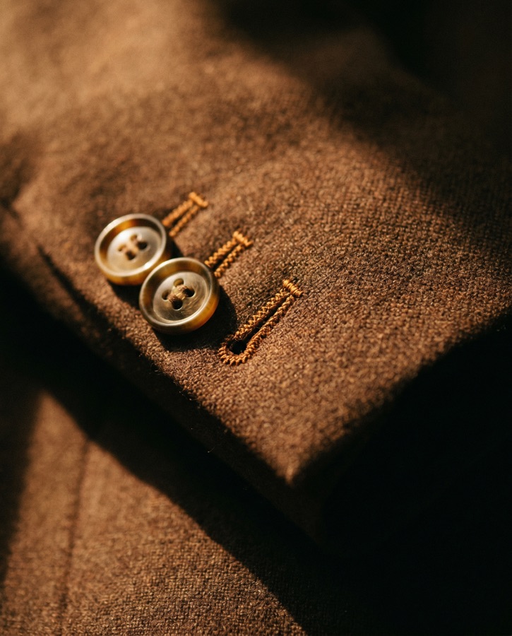 Macro detail of a working cuff button