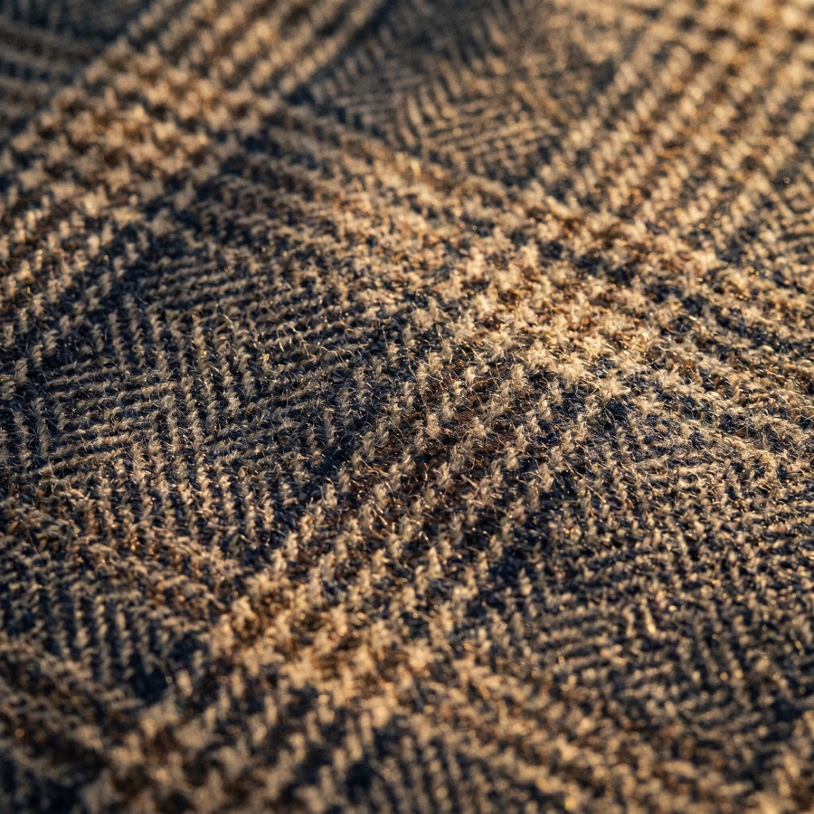 Close-up of custom suiting fabric weave