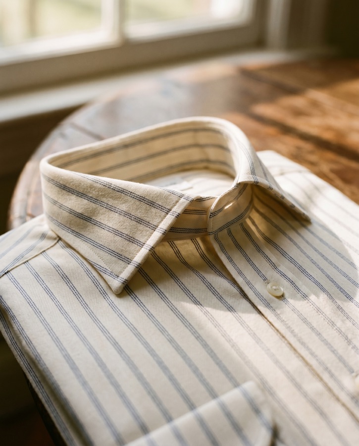 Custom shirt collar and placket detail