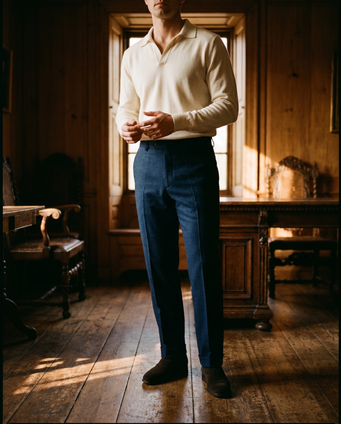 Elevated custom casual pieces, styled with ease